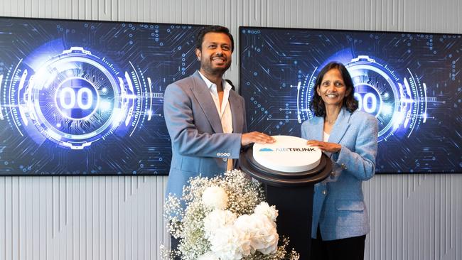 AirTrunk founder Robin Khuda with Macquarie Group CEO Shemara Wikramanayake. Picture: AirTrunk