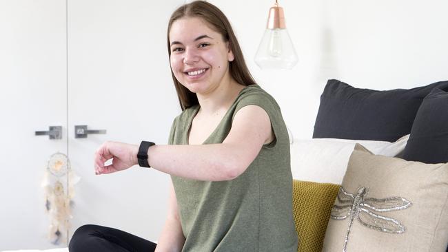 Caitlin Magagna, 17, often only gets six to seven hours of sleep each night. Picture: Sarah Matray