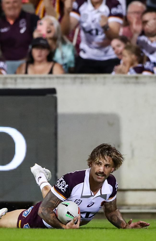 Jesse Arthars scored three tries against the Raiders. Picture: NRL Imagery