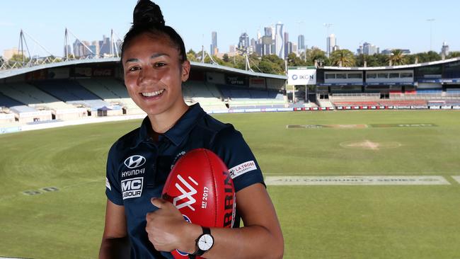 Carlton AFLW star Darcy Vescio. Picture: George Salpigtidis