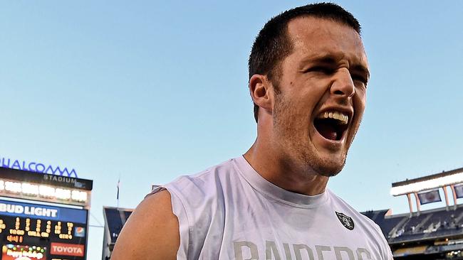 Quarterback Derek Carr #4 of the Oakland Raiders.