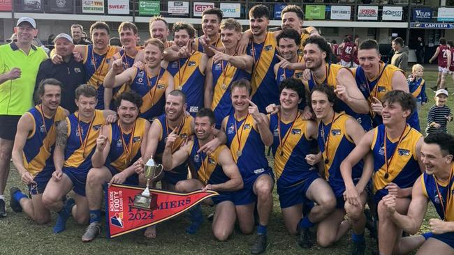 Mitcham's 2024 premiership side. Picture: Mitcham Hawks Football Club