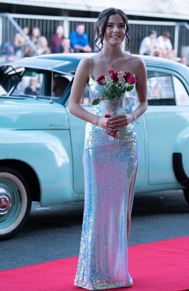 Trinity-Rose Bronzin arrives at The Pavillion for Victory College's 2023 Formal. June 23, 2023. Picture: Christine Schindler