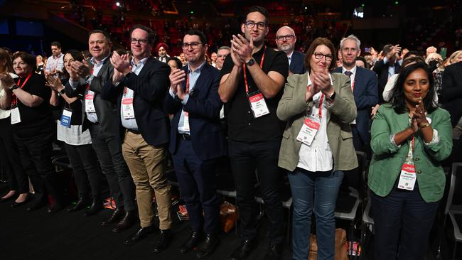 Delegates clap at the close of the 49th ALP National Conference in Brisbane. Picture: Dan Peled/NCA NewsWire