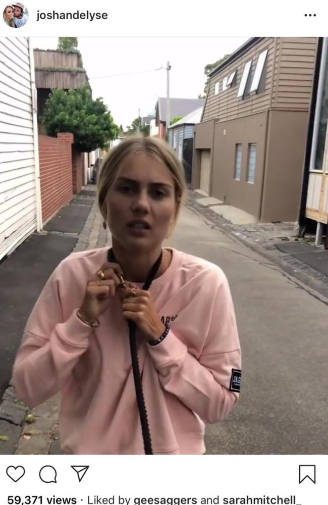 Elyse Knowles in her Instagram video. Picture: Instagram 