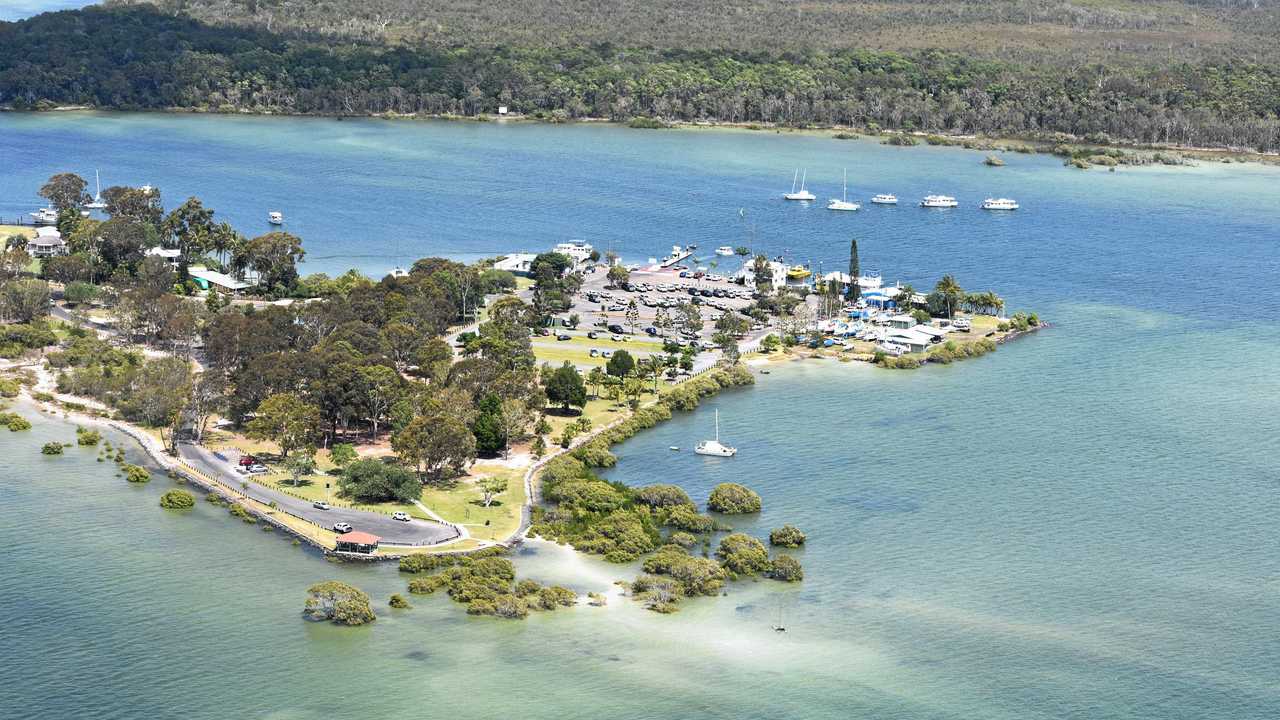 NORMAN POINT: Tin Can Bay Coast Guard (mid-right) at Norman Point. Picture: Arthur Gorrie