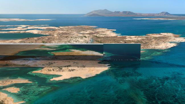 The design for The Line, part of Saudi Arabia’s Neom mega-project. Picture: Neom/AFP