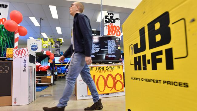 A JB Hi-Fi store in Brisbane. Picture: AAP