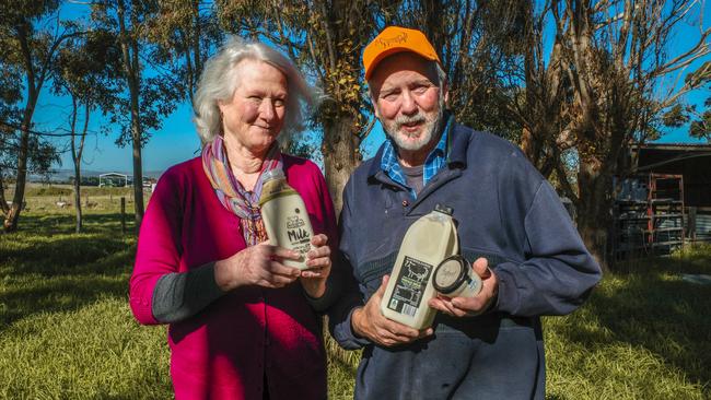 Bassine Cheese’s Kaye Courtney and Glen Bisognin at Bass in South Gippsland. Picture: Zoe Phillips