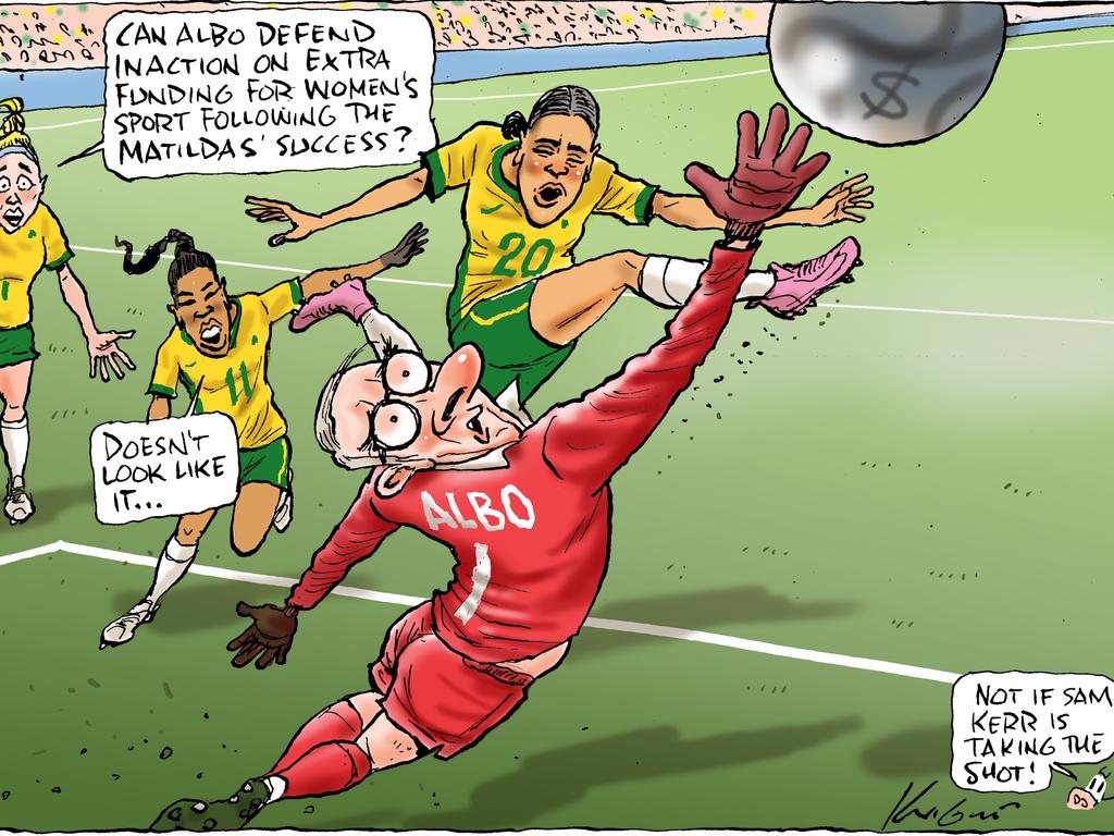 Mark Knight cartoon on lack of funding for women's sport