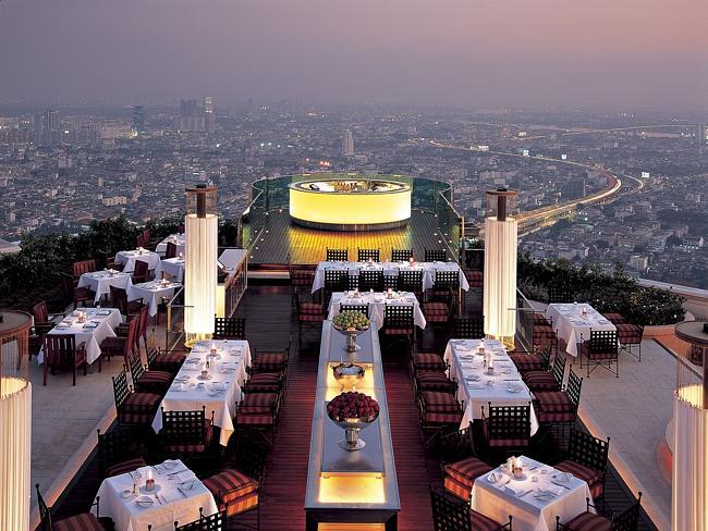 The Sky Bar, which featured in The Hangover 2, juts on the 63rd floor of Bangkok’s Lebua 