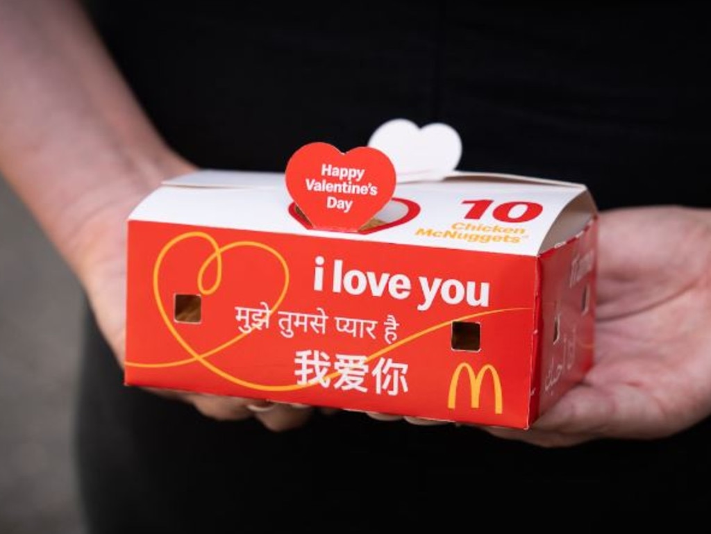 Nothing says ‘I love you’ quite like a box of nuggets. Picture: McDonald’s