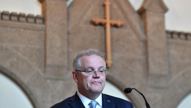 Prime Minister Scott Morrison at an Ecumenical Mass for the start of the parliamentary year at Presbyterian Church of St Andrew in Canberra.