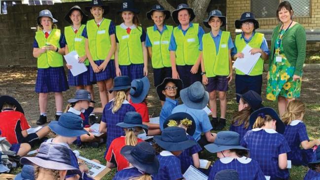 Council's Recreation Planner Jodie Hewett with the Junior Park Planning Team from St Joseph's Primary School