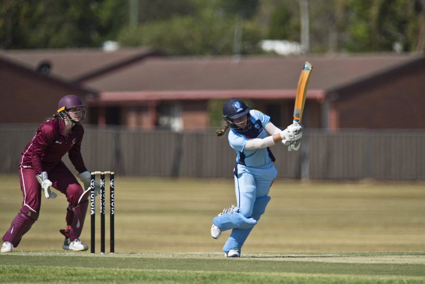 Naomi McDonald of New South Wales bats against Queensland in Australian Country Cricket Championships women's division round five at Captain Cook ovals, Tuesday, January 7, 2020. Picture: Kevin Farmer