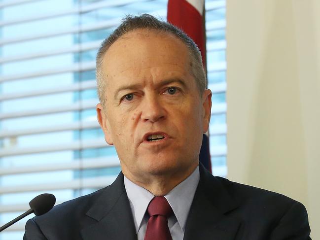 Opposition Leader Bill Shorten speaking at Labor's Women's Budget Statement event at Parliament House in Canberra. Picture Kym Smith