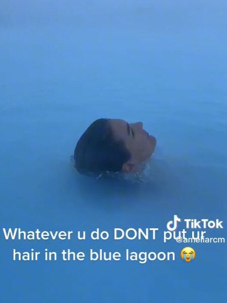 She said the water destroyed her hair. Picture: TikTok/Amelia Carta-McCarthy