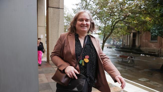 Transgender woman Roxanne Tickle leaving court in the Giggle v. Tickle.