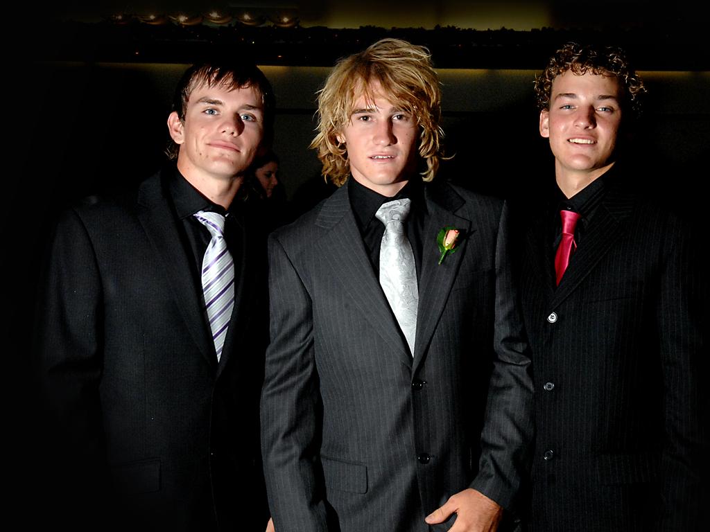 Alex Johnson, Matt Bennett and Jason Gebert at the 2009 Palmerston High School formal at SkyCity. Picture: NT NEWS