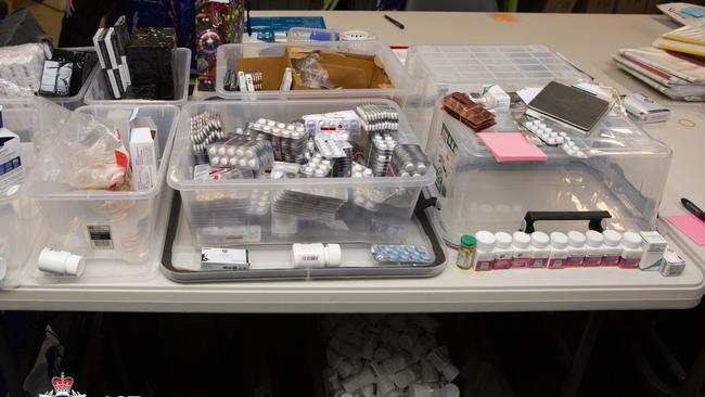 Tablets and vials of liquids were also allegedly seized. Picture: ACT Policing