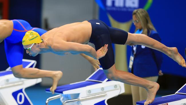 Tom Fraser-Holmes competing in the semi-finals of the men’s 200m freestyle at the Rio Olympics. Picture: Alex Coppel.