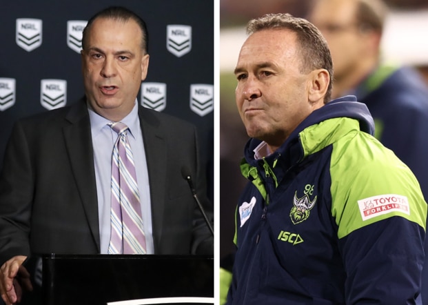 Ricky Stuart's immediate future with the Canberra Raiders is yet to be decided following his verbal attack on Panthers utility Jaeman Salmon.