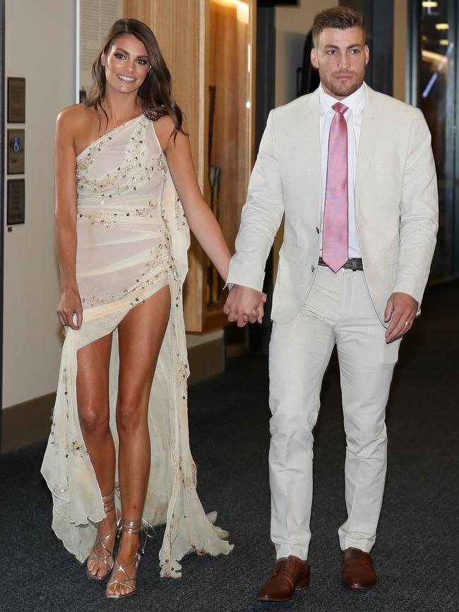 Jack and Charlotte Viney at Adelaide Oval for the Brownlow Medal count. Picture: Matt Turner / AFL Photos via Getty Images