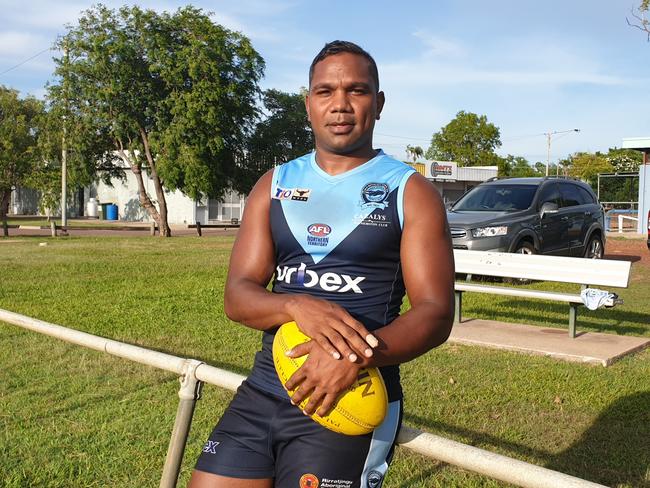 Darwin Buffalo Ishmael Palmer is carrying on a family tradition that began with his dad, the multi talented Daniel Palmer, in the 1980s and '90s. Picture: GREY MORRIS