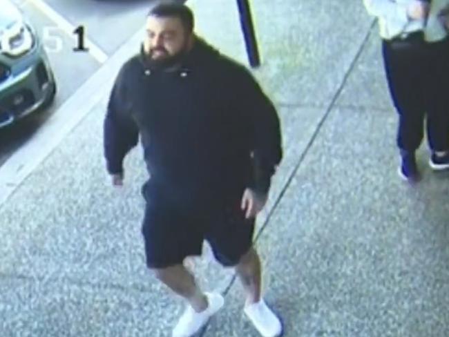 CCTV footage shows Abbas Jr Maghnie after fleeing from gun shots that killed Gavin Preston at a Keilor Cafe. Picture: Supplied.