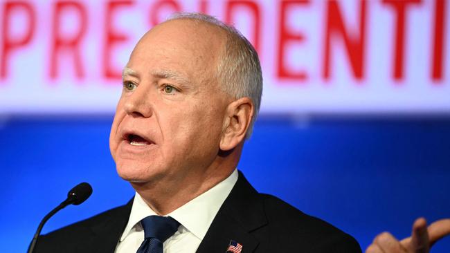 Minnesota Governor and Democratic vice presidential candidate Tim Walz speaks during the Vice Presidential debate. (Photo by ANGELA WEISS / AFP)