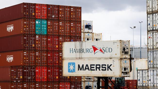 A general view of shipping containers at Port Botany. (Photo by Jenny Evans/Getty Images)