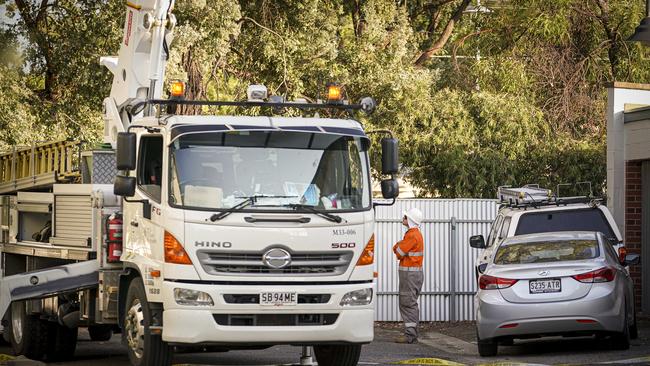 Police and MFS at the scene of an explosion in a unit on Anzac Highway, Camden Park. Picture: AAP/Mike Burton