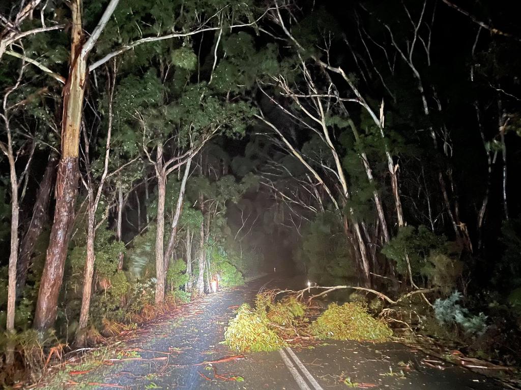 Damage after wild storms destroyed homes and left towns without power in parts of Victoria. Picture: Zoe Phillips