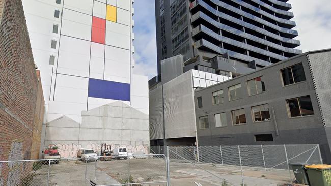 This empty site at 55 Claremont St, South Yarra has been approved for a 19-storey office tower. Picture: Google Street View