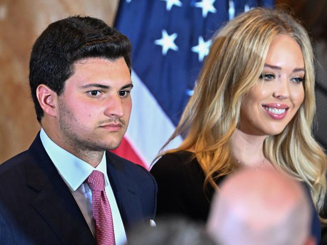 Tiffany Trump, with husband Michael Boulos, was there to support her father. Picture: AFP