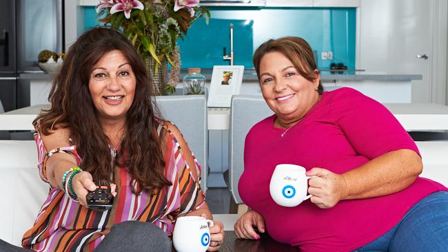 Gogglebox stars Faye and Anastasica were not happy with the Prime Minister. Picture: Supplied/Foxtel