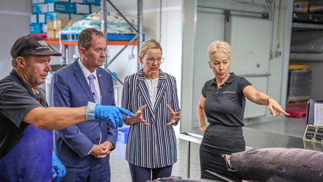 Sussan Ley at Walkers Seafood in Mooloolaba on Tuesday.