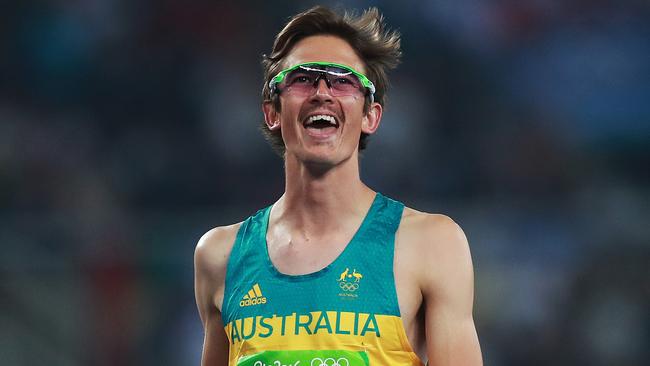 Brandon Starc is all smiles during qualifying at the Olympic Stadium. Picture: Phil Hillyard