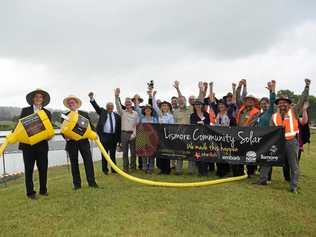 Lismore Community Solar - a project which includes the construction of Australia's largest floating solar farm - was launched yesterday at East Lismore Sewage Treatment Plant. Picture: Jasmine Burke