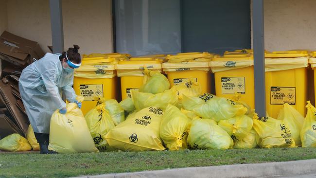 Health workers at St Basil’s nursing home in Fawkner. Picture: David Crosling