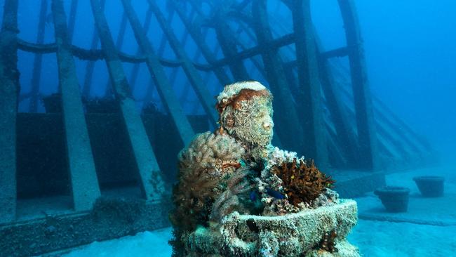 The Museum of Underwater Art, off Townsville. Picture: Townsville Enterprise