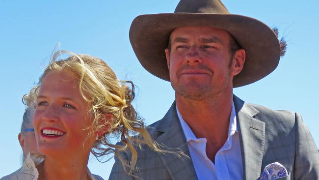 Tanja Ebert and Michael Burdon on their wedding day at Oulnina Park Station earlier this year.