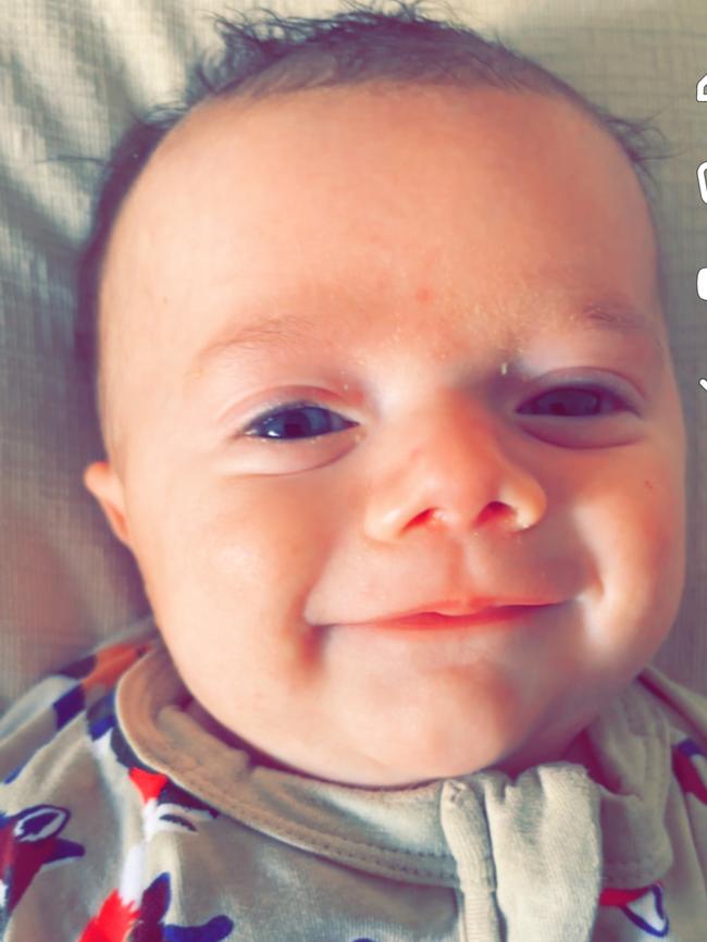 Jagger Clayton-Marsh. Eight weeks old. He is always such a happy baby, he was born small but he’s becoming more chunky each week. He loves hearing his brother and sister’s voices