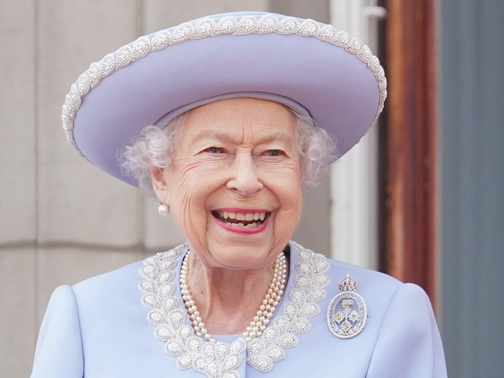 Queen Elizabeth II pictured standing on the balcony of Buckingham Palace during the Queen's Birthday Parade on June 2, 2022. Picture: Jonathan Brady/AFP