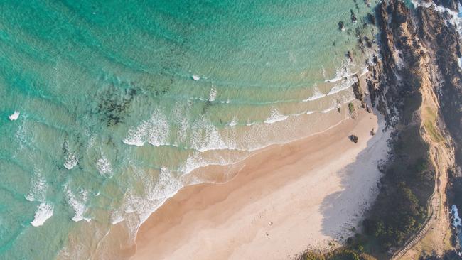 Cape Byron aerial in Byron bay, Australia. Traces of Covid have been found in the Byron sewerage system.