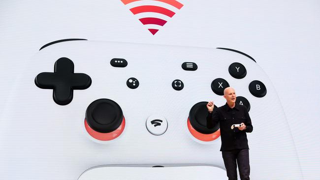 Google has announced Stadia, a new streaming service that allows players to play games online without consoles or computers. You can get a Wi-Fi-enabled controller that has a button which lets players launch a microphone and use Google Assistant to ask questions. Picture: Justin Sullivan