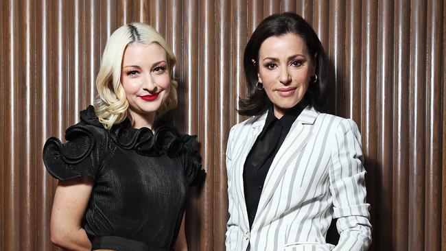 Kate Miller-Heidke and Tina Arena at the Music in the House ceremony in Sydney yesterday. Picture: Tim Hunter.