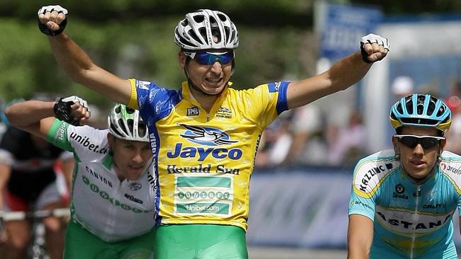 Matt Wilson after winning the Herald Sun Tour race in Melbourne in 2007.