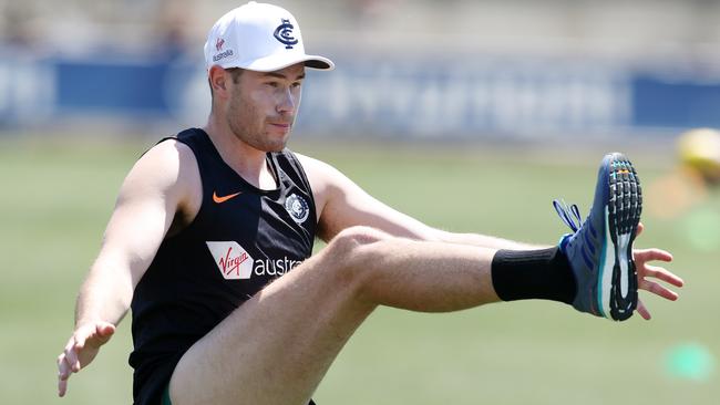 McGovern hits the training track on Monday in his new colours. Picture: Michael Klein