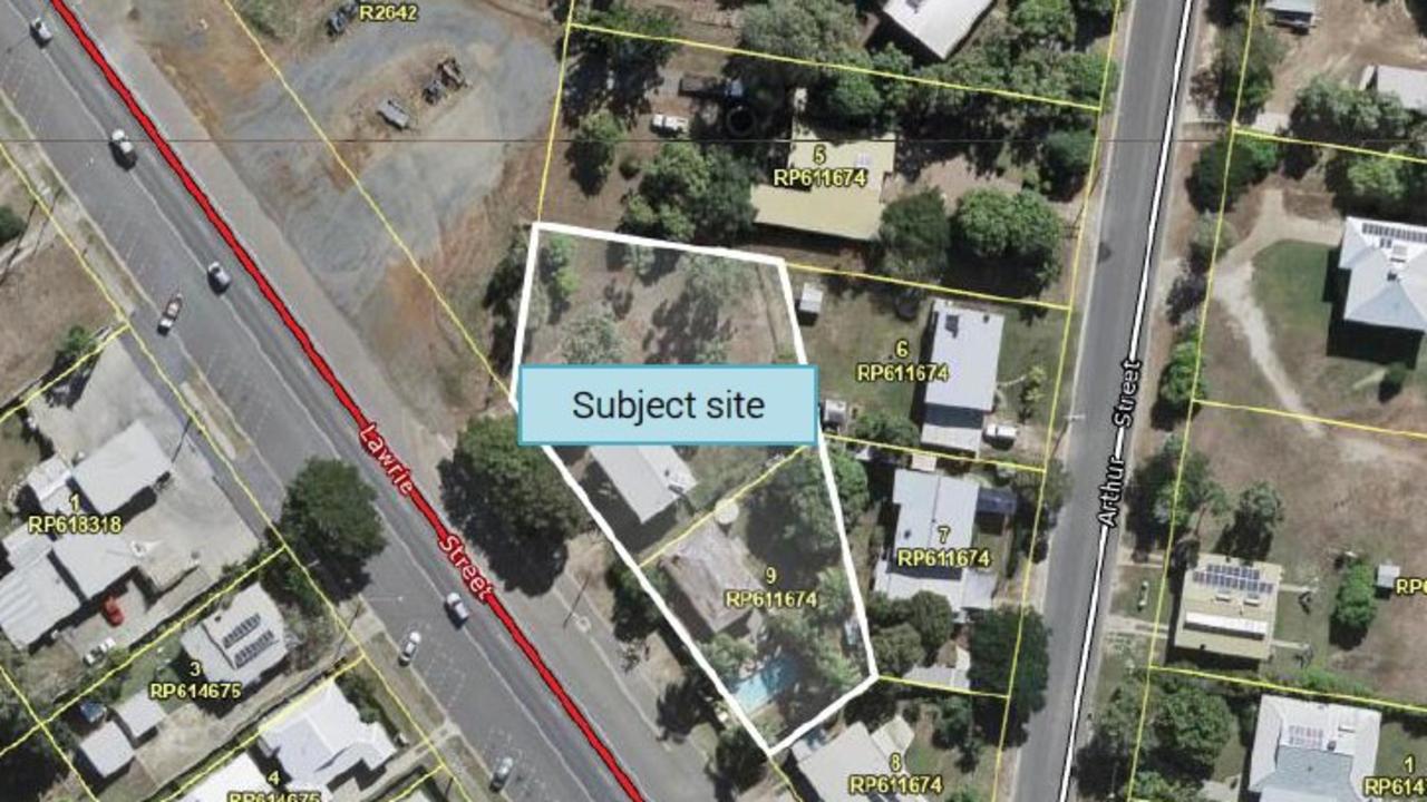 Subject site of 16-18 Lawrie Street, Gracemere, where a new service station is proposed.